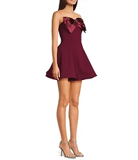 B. Darlin Strapless Fit & Flare Bow Trim Detail Dress