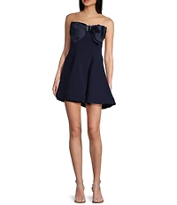 B. Darlin Strapless Fit & Flare Bow Trim Detail Dress