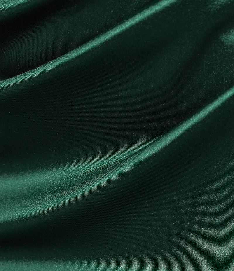 B. Darlin Strapless Sweetheart Drape Neck Appliqued Illusion Corseted Bustier Long Dress