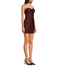 B. Darlin Strapless Sweetheart Neck Corset Pleated Dress