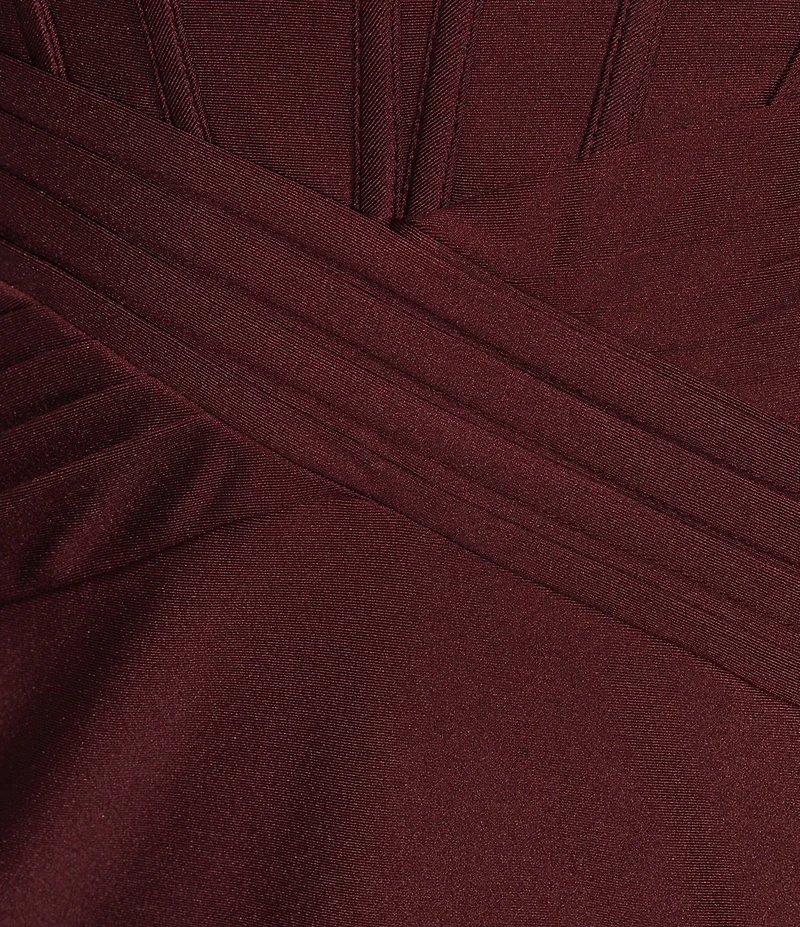 B. Darlin Strapless Sweetheart Neck Corset Pleated Dress