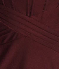 B. Darlin Strapless Sweetheart Neck Corset Pleated Dress