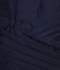 B. Darlin Strapless Sweetheart Neck Corset Pleated Dress