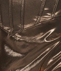 B. Darlin Sweetheart Drape Neck Stone Detailed Corseted Wrap Front Long Dress