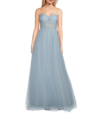 B. Darlin Sweetheart Neck Bustier Bungee Strap Gown