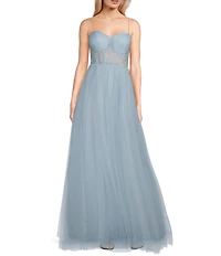 B. Darlin Sweetheart Neck Bustier Bungee Strap Gown