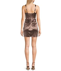 B. Darlin Sweetheart Neck Bustier Side Slit Dress