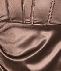 B. Darlin Sweetheart Neck Bustier Side Slit Dress
