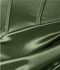 B. Darlin Sweetheart Neck Corseted Bodice Front Slit Dress
