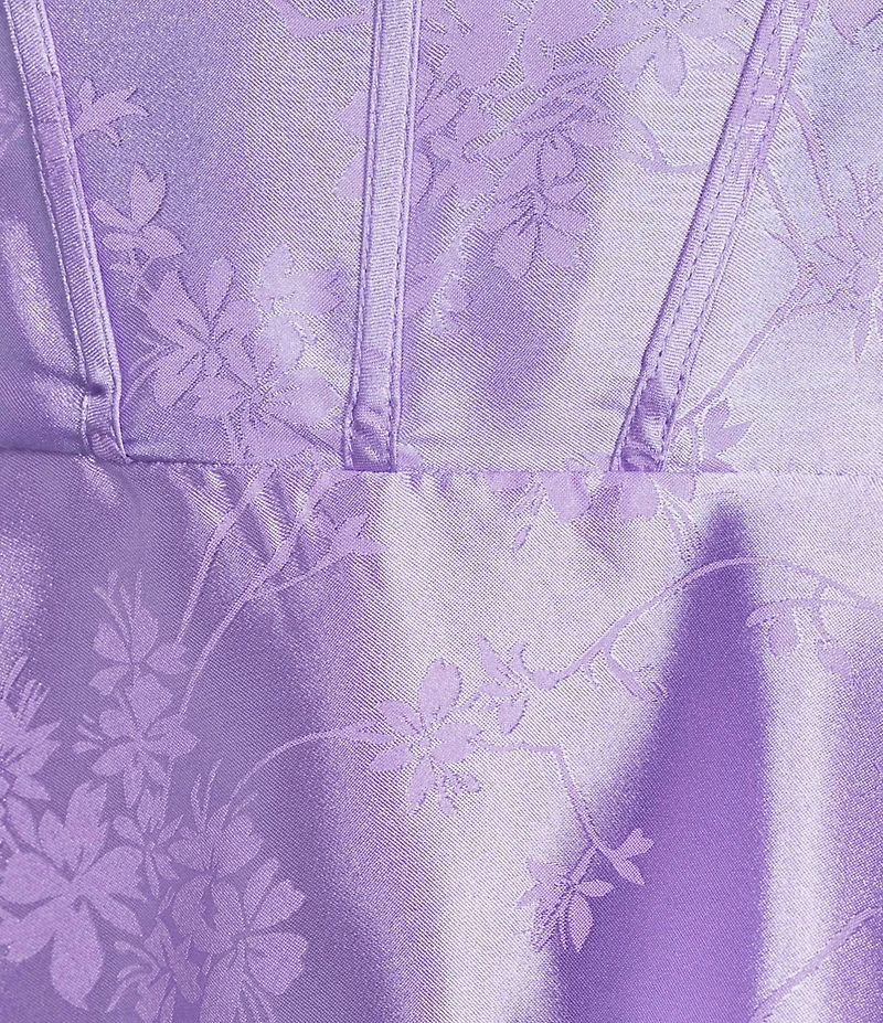 B. Darlin Sweetheart Neck Corseted Bustier Bodice Tie Shoulder Skater Dress