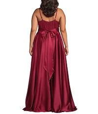 B. Darlin Sweetheart Neck Lace Tie Back Dress