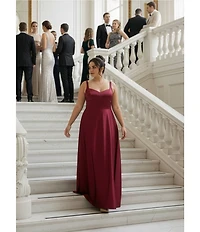 B. Darlin Sweetheart Neck Lace Tie Back Dress