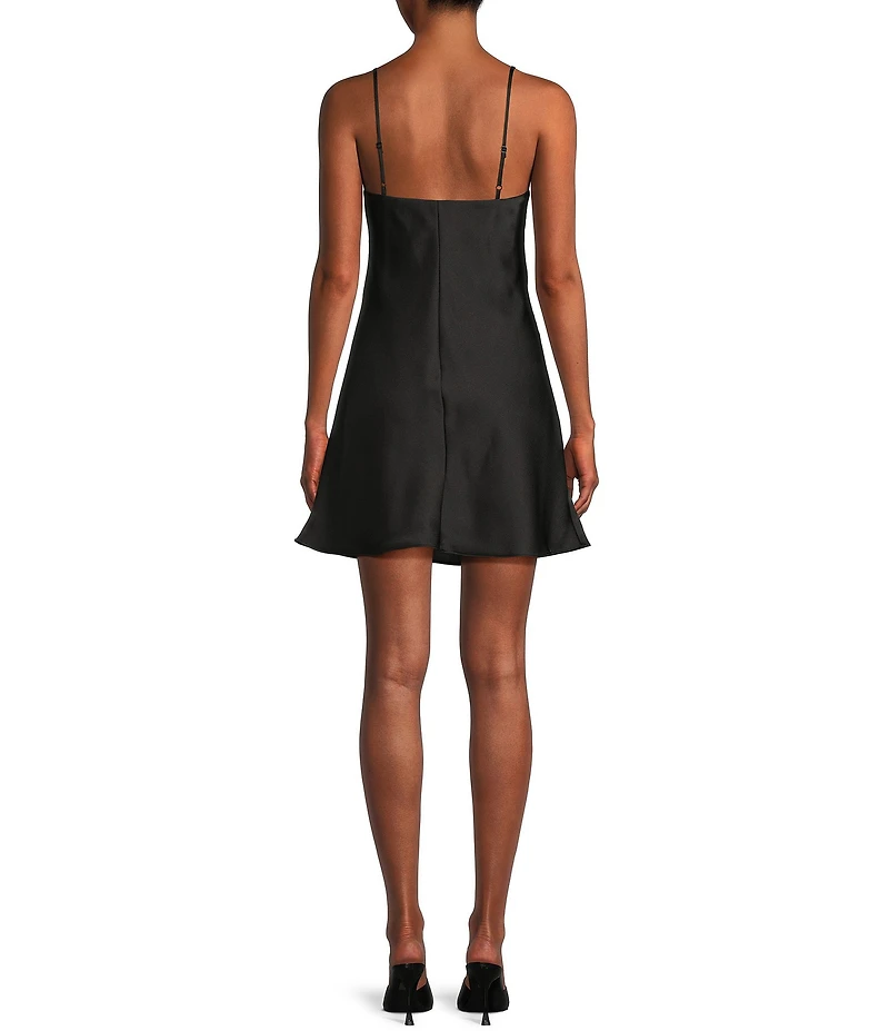 B. Darlin Sweetheart Neck Lace Trim Spaghetti Strap Dress