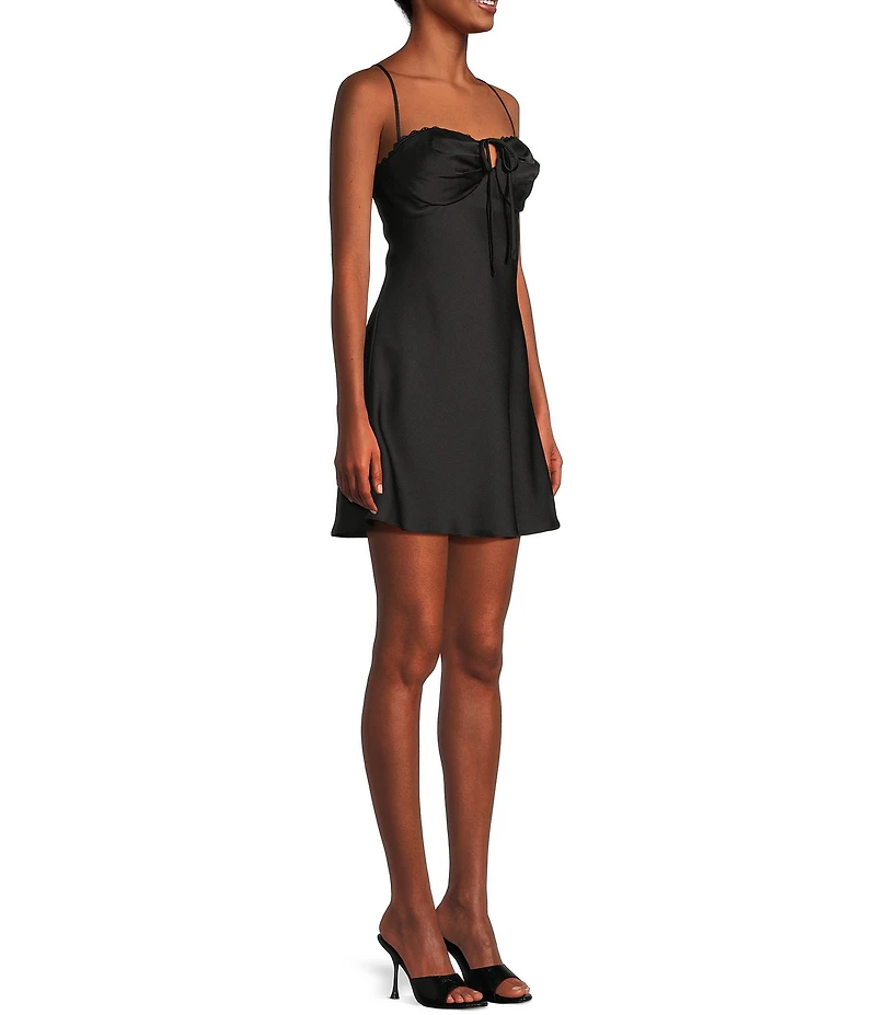 B. Darlin Sweetheart Neck Lace Trim Spaghetti Strap Dress