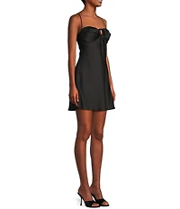B. Darlin Sweetheart Neck Lace Trim Spaghetti Strap Dress