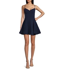 B. Darlin Sweetheart Neck Notched Corset Fit And Flare Dress