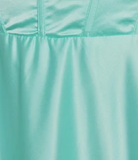 B. Darlin Sweetheart Neck Tie Shoulder Corseted Bodice Long Dress