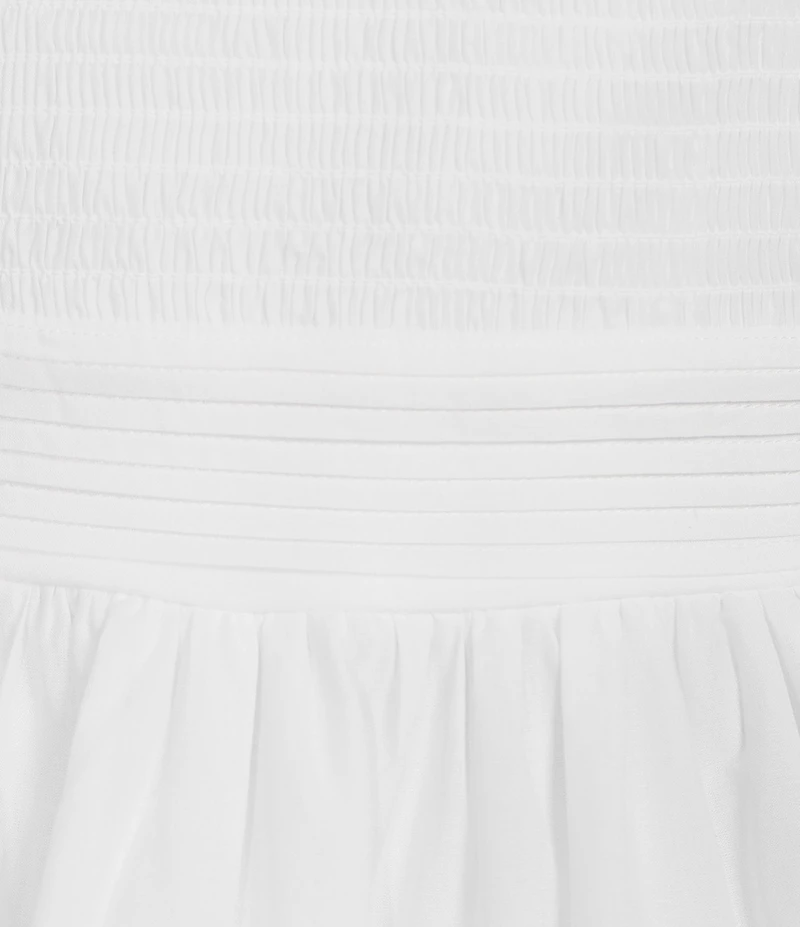 B. Darlin Tie Shoulder Pleated Ruffle Smocked Dress