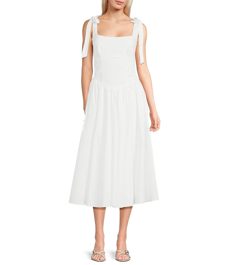 B. Darlin Tie Shoulder Square Neck Midi Dress