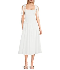 B. Darlin Tie Shoulder Square Neck Midi Dress
