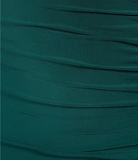 B. Darlin V-Neck Shirred Side Slit Lace-Up Back Midi Dress