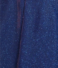 B. Darlin V-Neck Spaghetti Strap Bow Back Gown