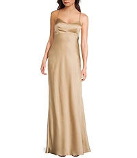 B. Darlin V-Neck Spaghetti Strap Lace Up Back Dress