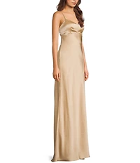 B. Darlin V-Neck Spaghetti Strap Lace Up Back Dress