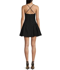 B. Darlin V-Neck X-Back Fit And Flare Dress
