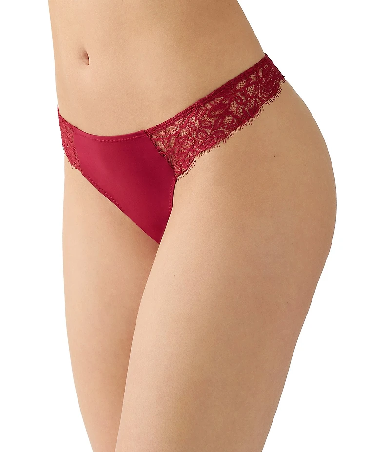 b.tempt'd by Wacoal Microfiber Lace Scalloped Minimal Coverage Thong