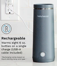 Baby Brezza Superfast Portable Bottle Warmer - Rechargeable Travel Warmer for Formula and Breastmilk