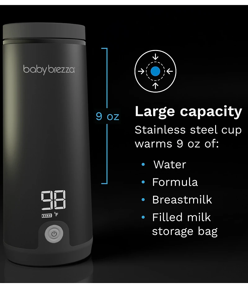 Baby Brezza Superfast Portable Bottle Warmer - Rechargeable Travel Warmer for Formula and Breastmilk