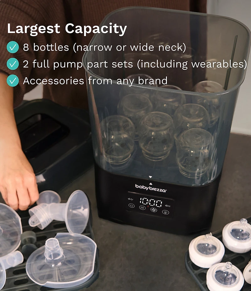 Baby Brezza SuperQuick™ Baby Bottle Sterilizer and Dryer - Sterilizes & Dries in just 10 Minutes