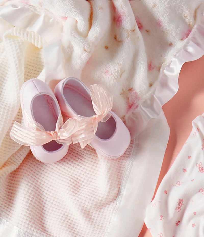 Baby Deer Girls' Ava Ballet Bow Crib Shoes (Infant)