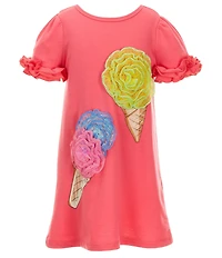 Baby Sara Little Girls Ruffle Puff Short-Sleeve Ice Cream Soutache Dress