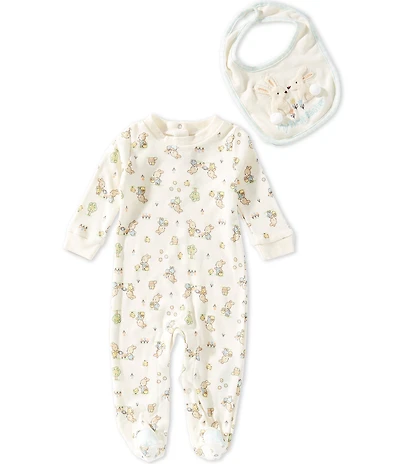 Baby Starters Baby Boys Bunny Print Footie & My 1st Easter Bib Set