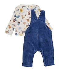 Baby Starters Baby Boys Long Sleeve Knitted Corduroy Western Cowboy Overall 2-Piece Set