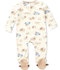 Baby Starters Baby Boys Long Sleeve Western Print Footed Coverall & Coordinating Bib