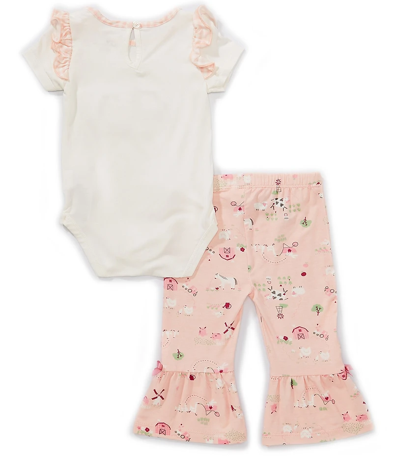 Baby Starters Baby Girls Little Hooves Big Heart Bodysuit & Matching Allover Printed Pants With Headband 3-Piece Set