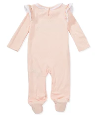 Baby Starters Baby Girls Long Sleeve I Love Mommy Sleep & Play Footed Coverall