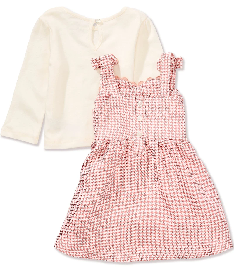 Baby Starters Baby Girls Sleeveless Houndstooth Jumper Dress & Long-Sleeve Knit T-Shirt Set