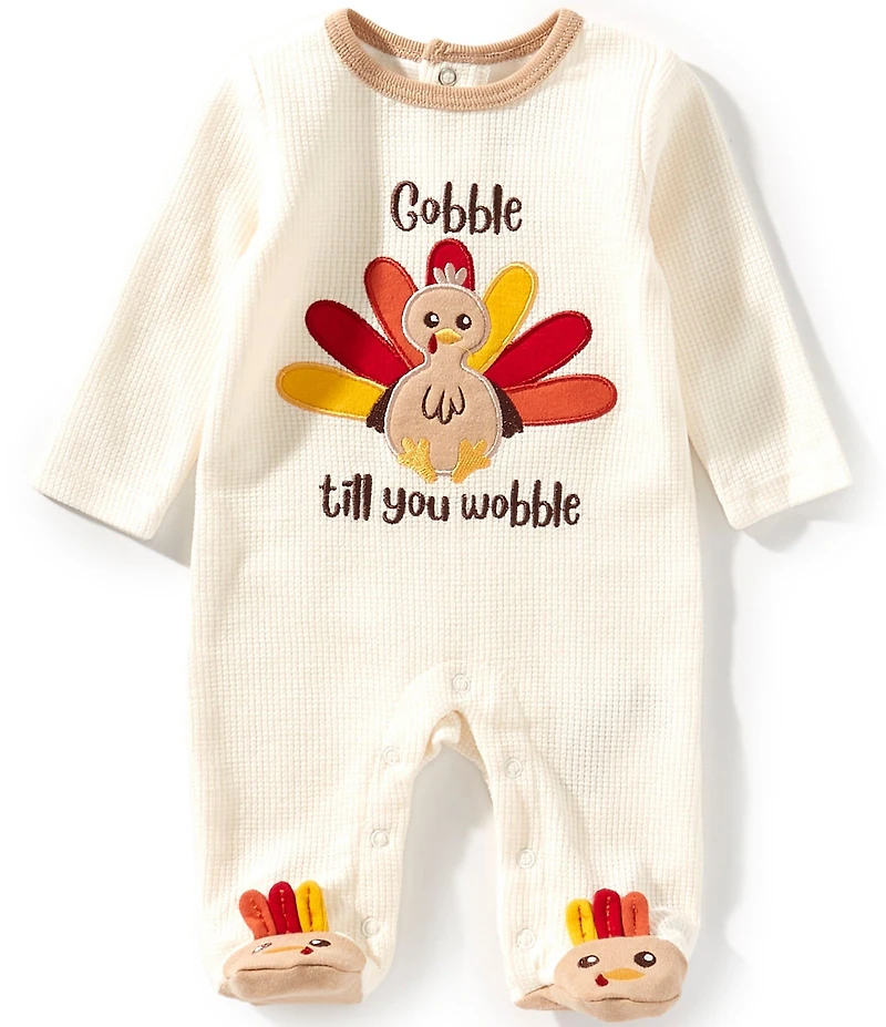 Baby Starters Baby Long-Sleeve Thanksgiving Turkey Footed Coverall