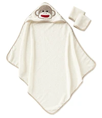 Baby Starters Baby Sock Monkey Appliqued Terrycloth Hooded Towel & Washcloth Set