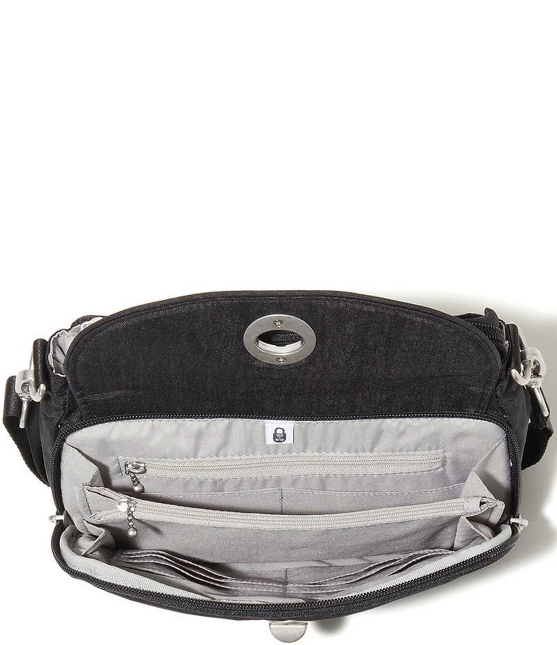 Baggallini Black Cheetah Calais Crossbody Bag
