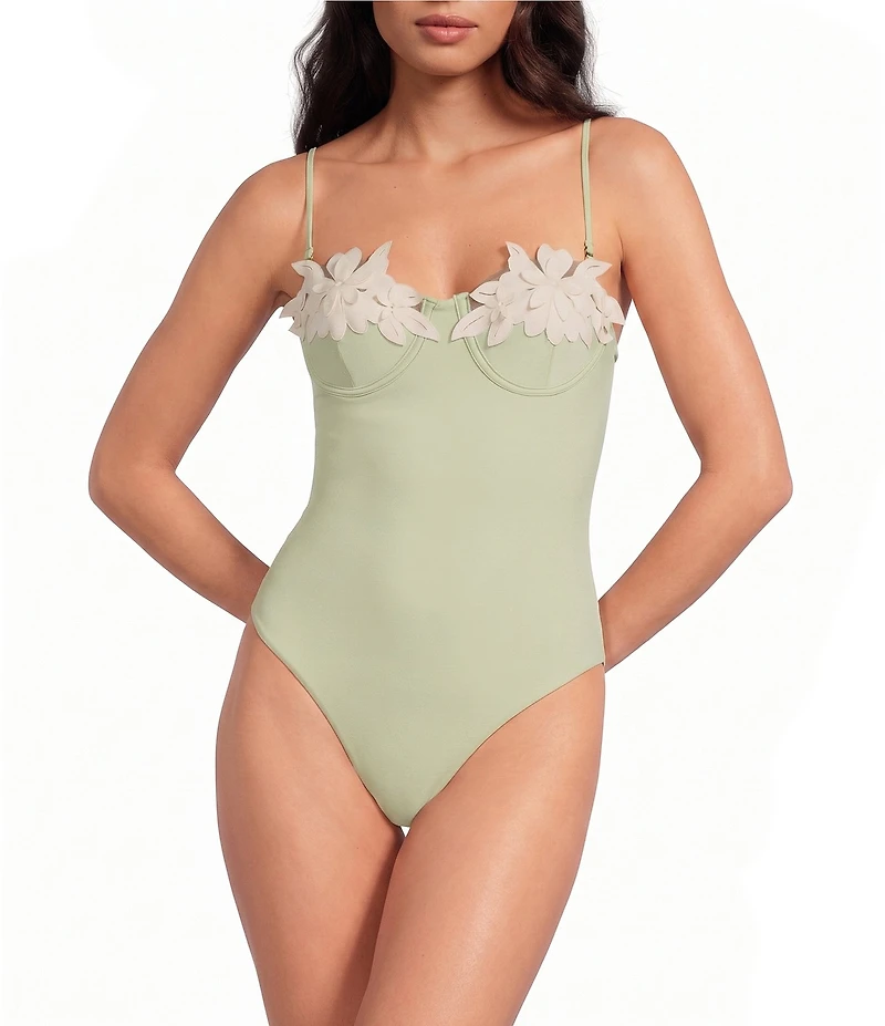 Bahia Maria Aura Laser Cut Flower Underwire One Piece Swimsuit