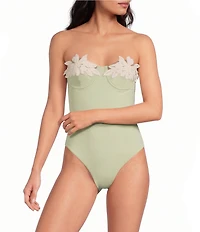 Bahia Maria Aura Laser Cut Flower Underwire One Piece Swimsuit