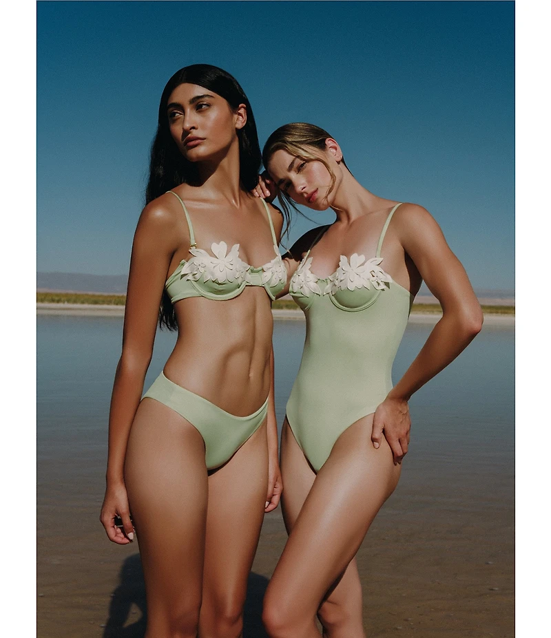 Bahia Maria Aura Laser Cut Flower Underwire One Piece Swimsuit