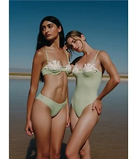 Bahia Maria Aura Laser Cut Flower Underwire One Piece Swimsuit
