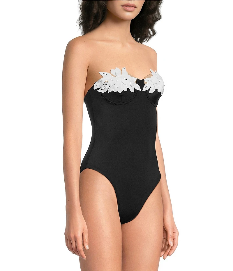 Bahia Maria Aura Laser Cut Flower Underwire One Piece Swimsuit