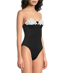 Bahia Maria Aura Laser Cut Flower Underwire One Piece Swimsuit